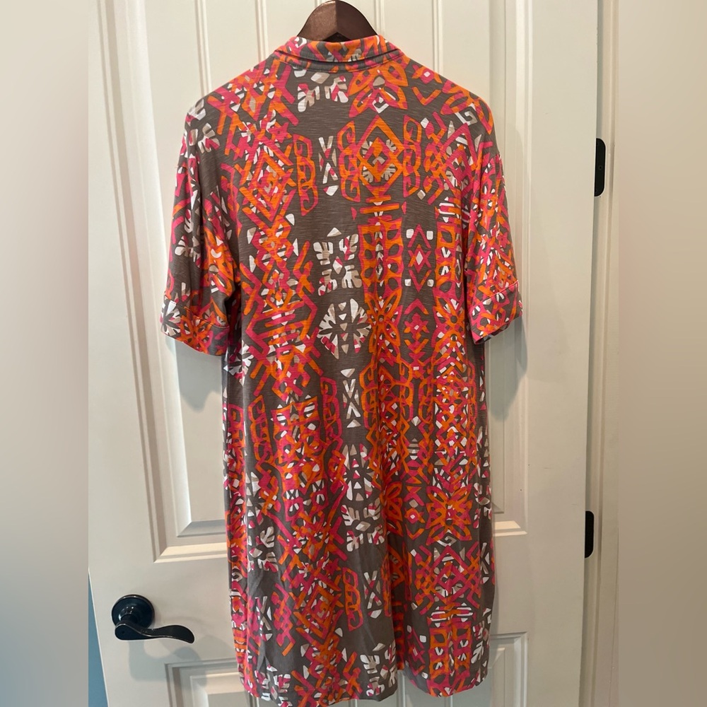 Tori Richard Dress Size XL Gorgeous Lightweight Rayon Summer Perfect Geo Pattern - Picture 6 of 9